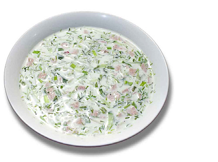 Окрошка с колбасой